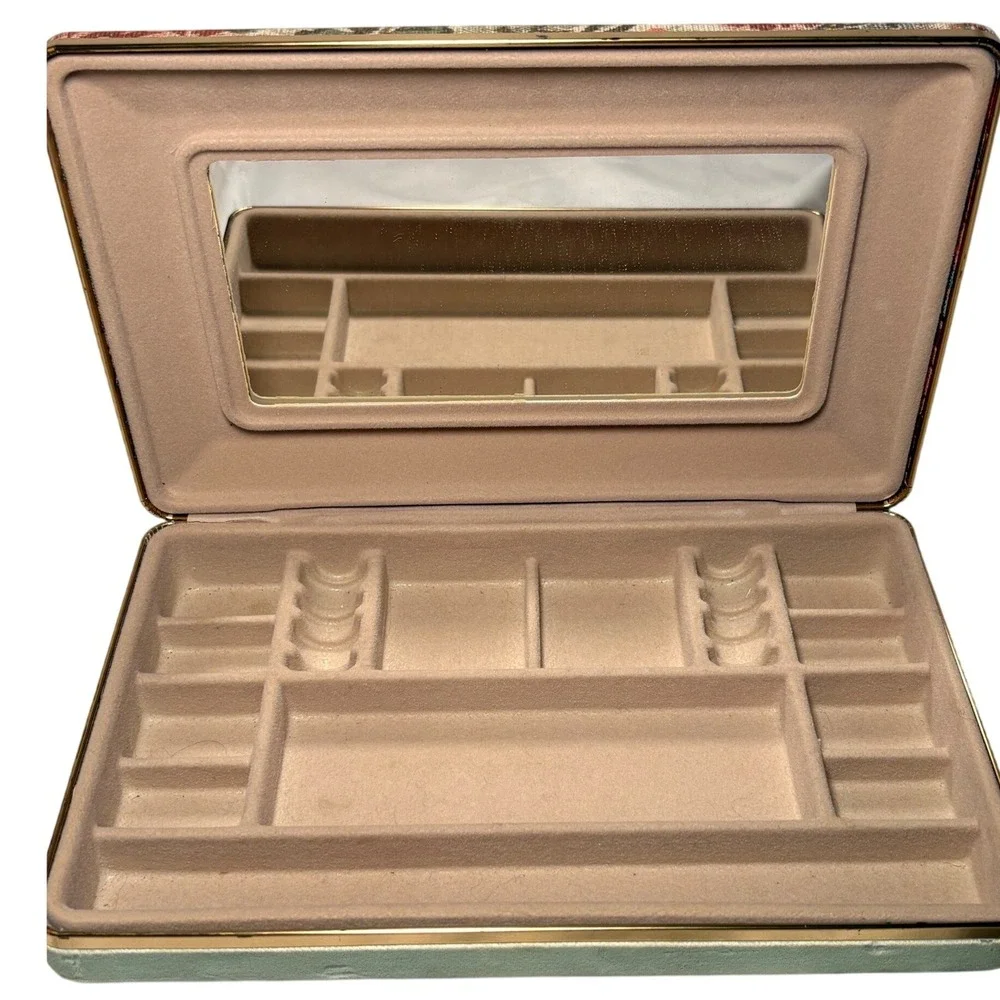 Floral Jewelry Box with Trinket Box Organizer Retro Vanity Storage Cottagecore